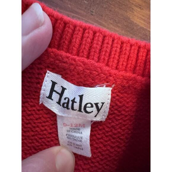 Hatley Holiday Bear Crew Neck Knit Sweater Red Baby Size 9-12 Months - Picture 10 of 10